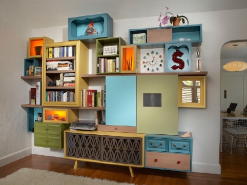 Multiple styles of storage furniture in one