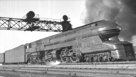 Raymond Loewy streamlined steam powered train