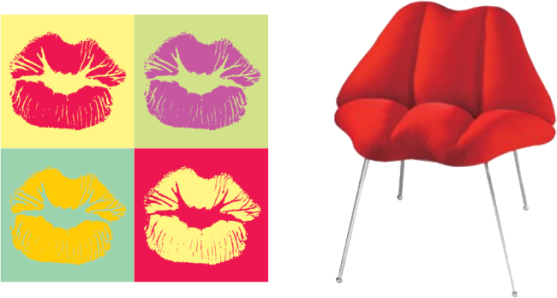 Pop Art inspired kiss chair